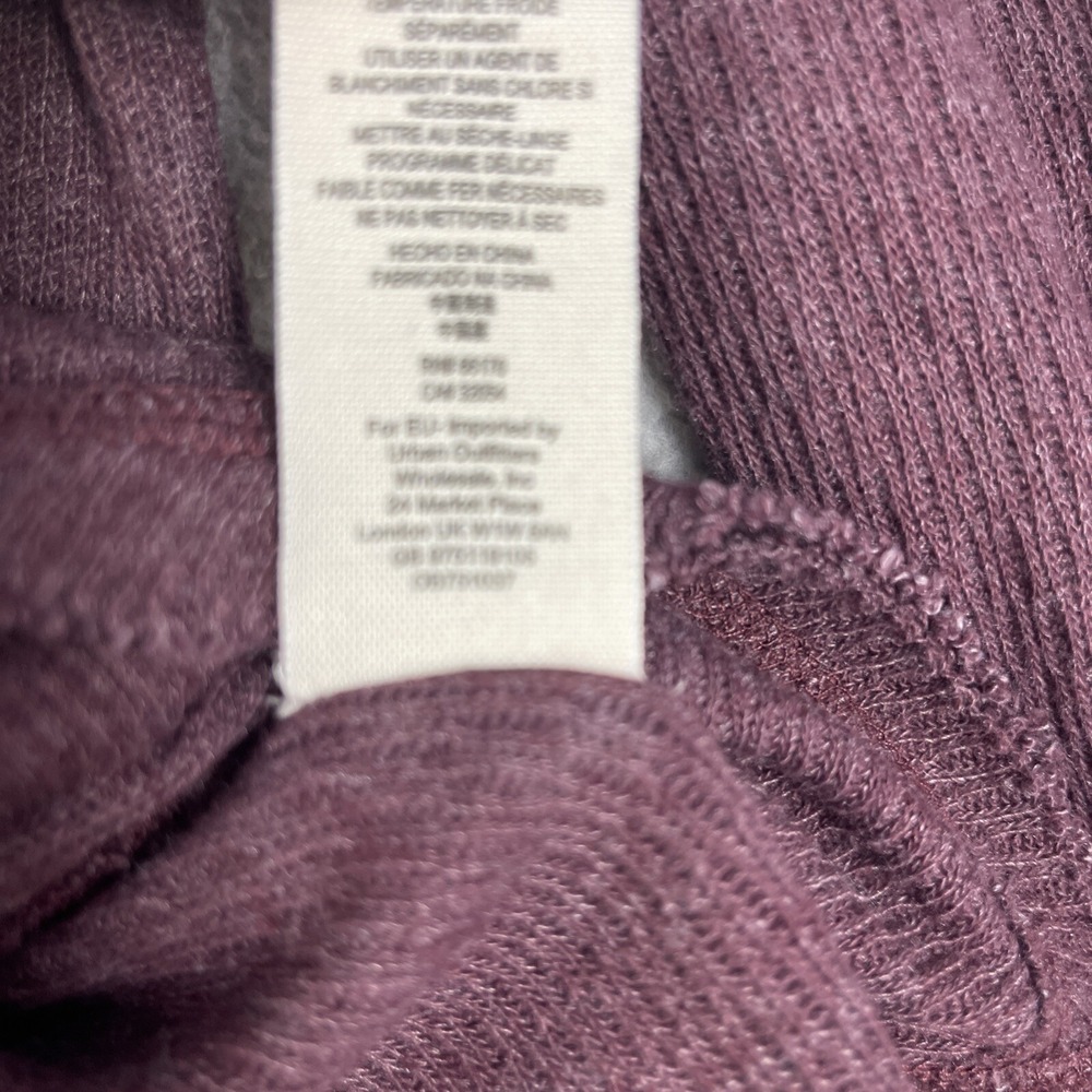 Free People We The Free Waffle Knit Henley Top Womens XS Burgundy Thermal - Picture 8 of 12